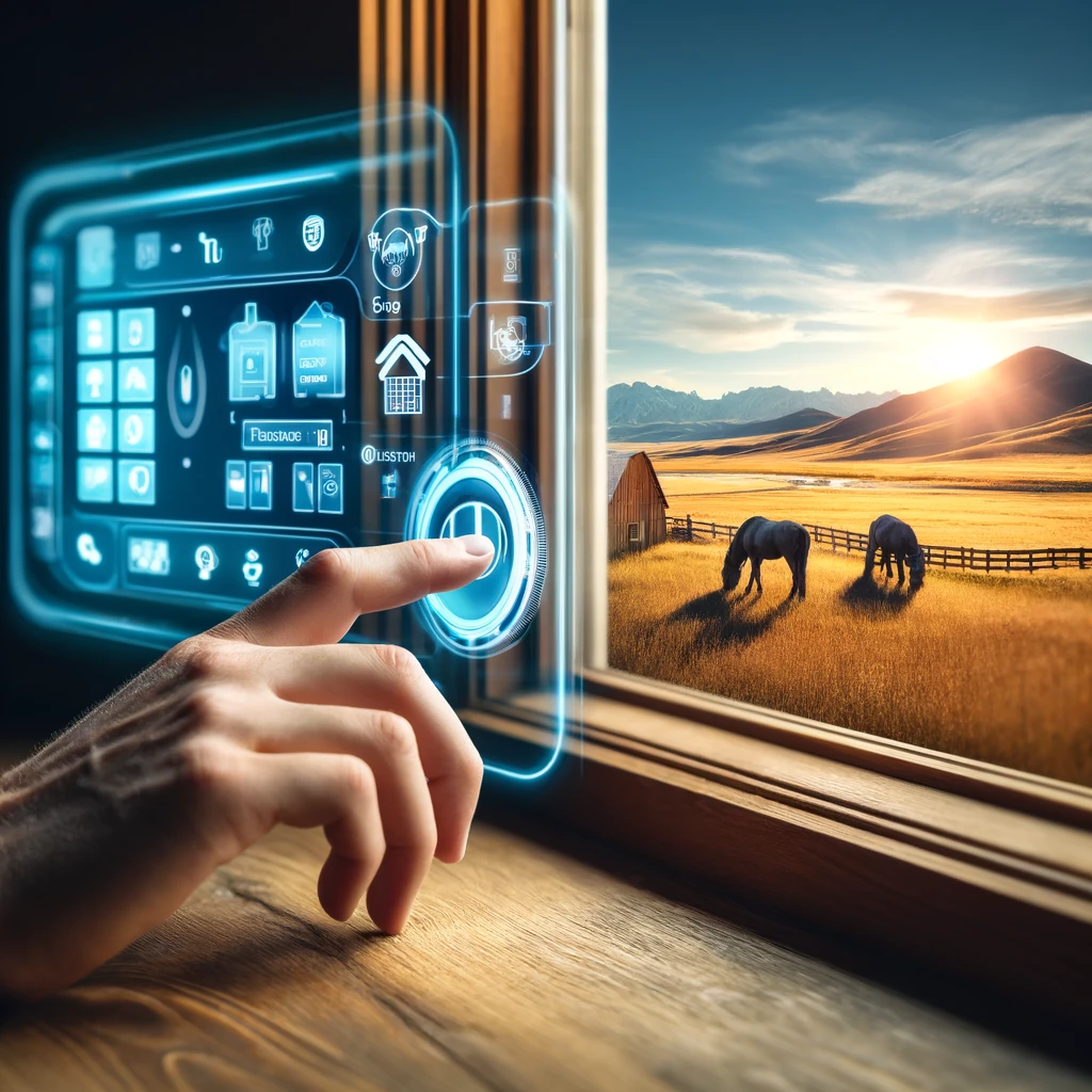 Futuristic vision of smart home technology in a home in Wyoming